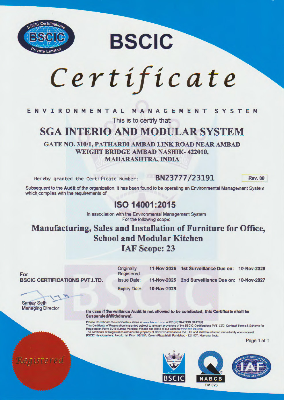 Certifications